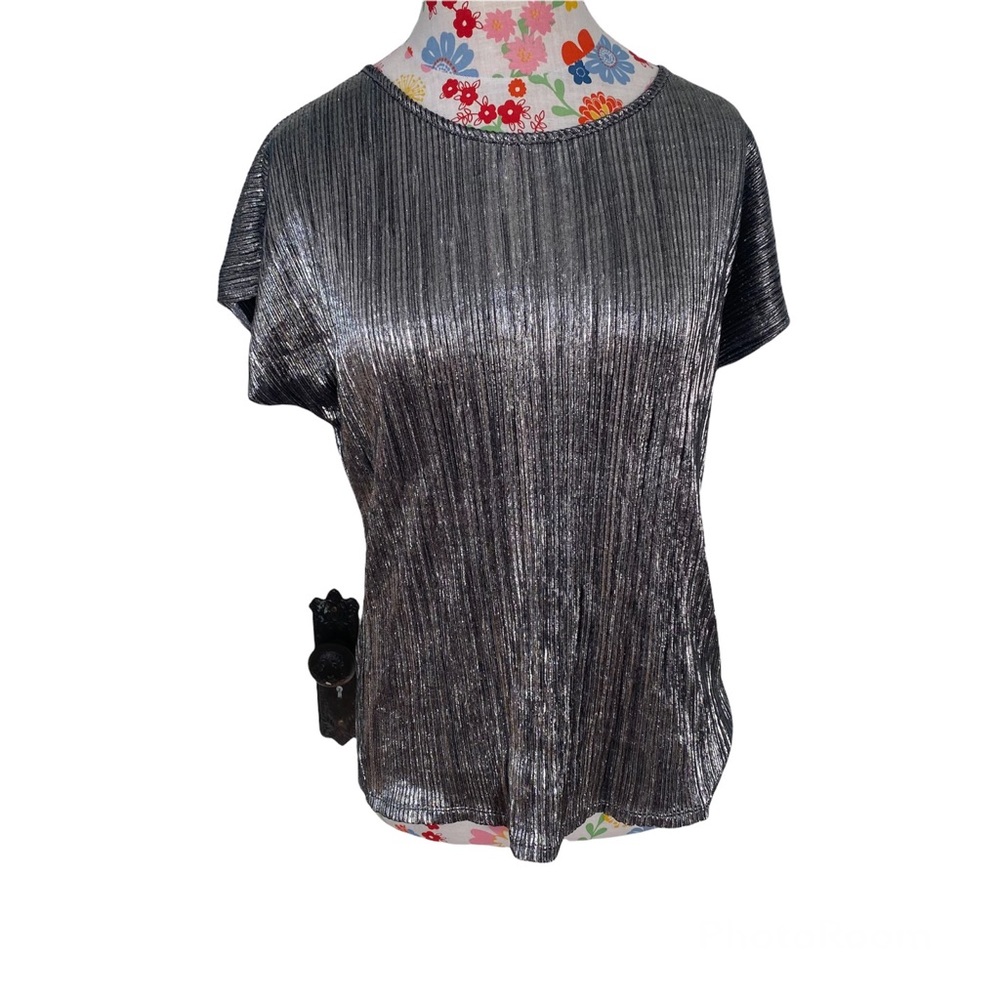 Silver Ribbed Tee - Picture 1 of 4
